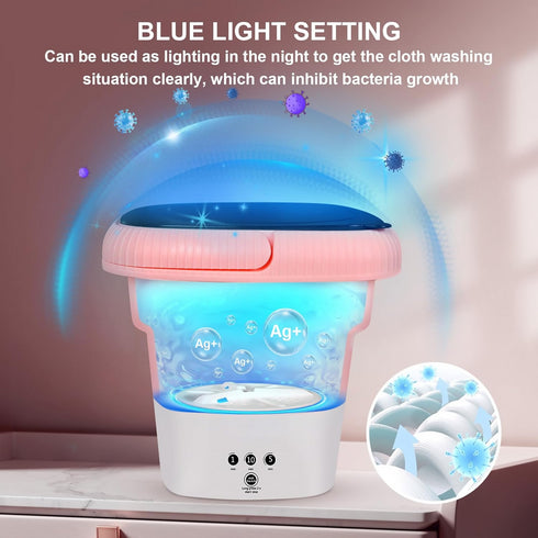 6L Foldable Washing Machine- Pink