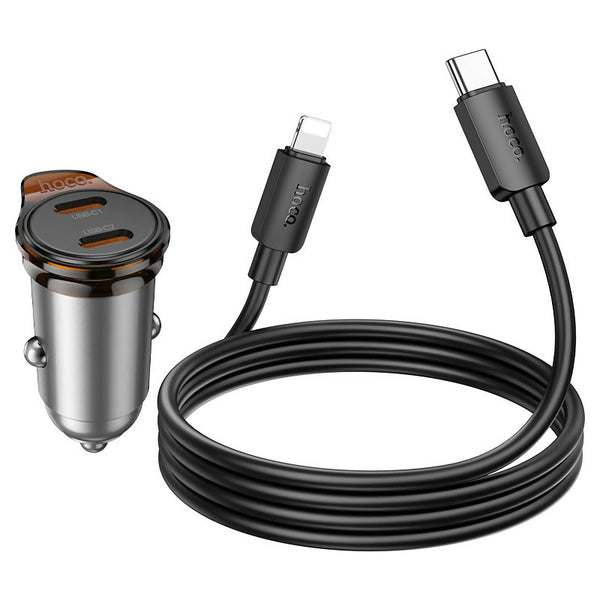 Hoco Mini Size High Power Car Charger Set 45W - NZ16B