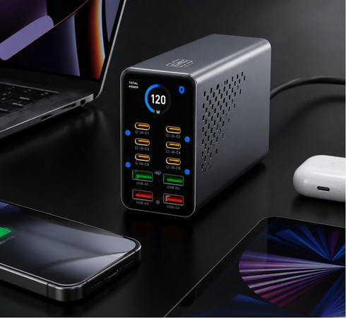 120W 10-in-1 Fast Charging Station USB-C & USB-A Multi Port Desktop Charger