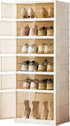 Foldable Shoe Rack Organizer For Closet 12-24 Pairs Plastic Collapsible Shoes