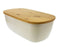 2 in 1 Bamboo Bread Bin and Wooden Cutting Board - White