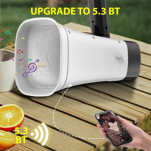 Solar-Powered Megaphone Speaker Portable Wireless BT PA Bullhorn Outdoor Recording Speaker