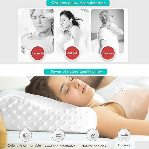 Neck, Back Pain Relief Foam Memory Foam Pillow - White