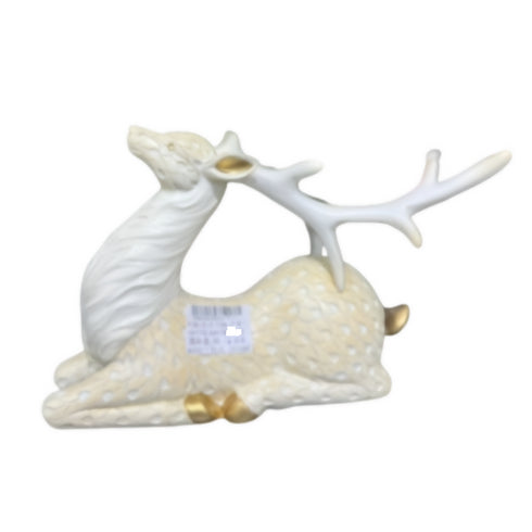 Elegant Home Deer Resin Ornament - White