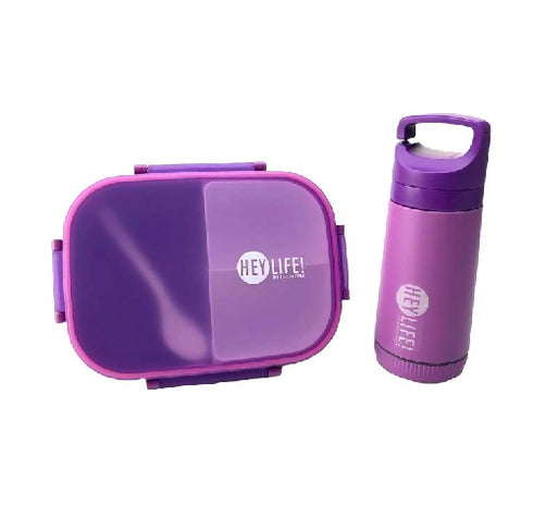 Hey life 900ml 3 compartment lunch box with water bottle