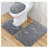 Gold pattern Marble 3 Piece Bathroom Mat set