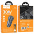 Dual Port High Power aluminum alloy mini car Charger Set 30W - Z57A