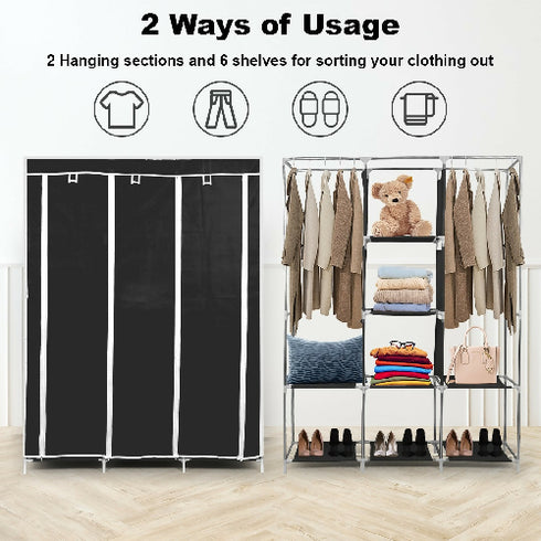 Clothes Rack Standing Wardrobe Closet Storage Closet Organizer