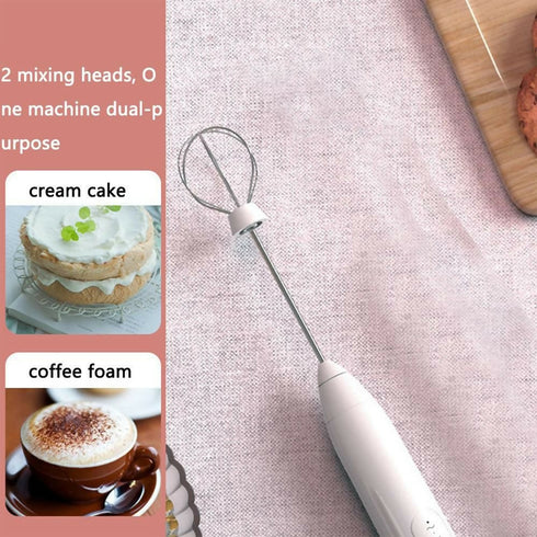 Milk Frother Egg Blender with 2 Heads
