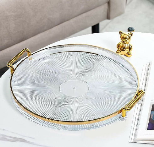 Serving Tray with Golden Handles