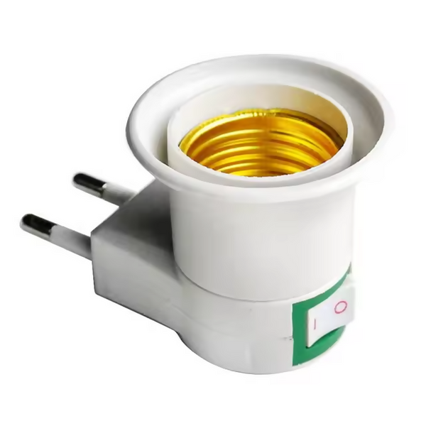 Type E-27 EU plug adapter with power on-off control switch
