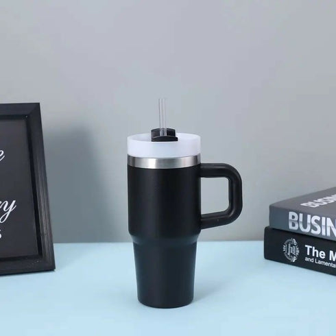 Tumbler with Handle and Straw