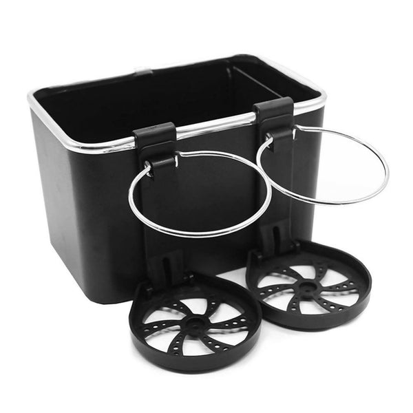 Car Paper Box Hanging Armrest Box Storage Box Cup Holder - Black