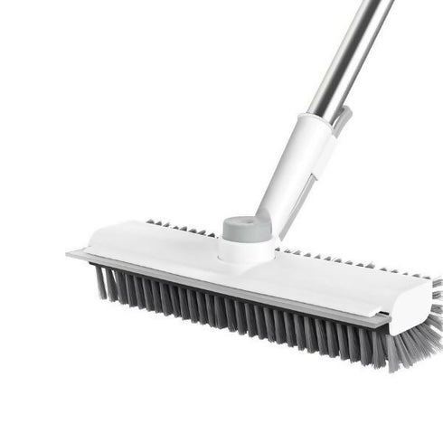 3-in-1 L-Shaped Floor Scrub Brush with Adjustable Handle- 360 Rotating Head