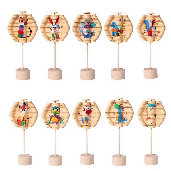 Funny Children Wooden 10 Styles Animal Rotating Toy Release Stress Educational Decompression Toys