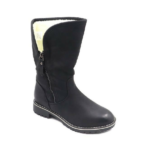 Women's Round Toe Footwear Faux Suede Stacked Heel Western Ankle Ladies Boots