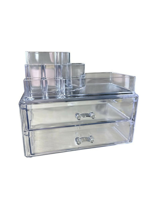 Transparent Cosmetic Organizer with 2 drawers