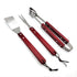 3PC Outdoor BBQ Braai Utensils with Wooden Handle