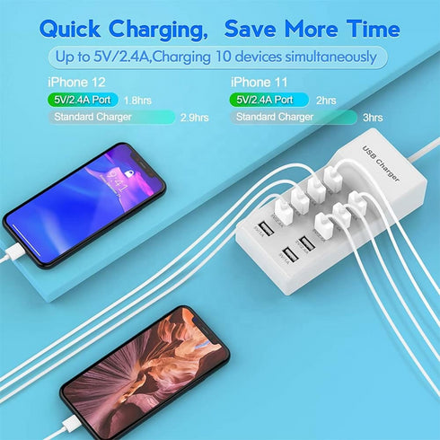10-Port USB Wall Charger