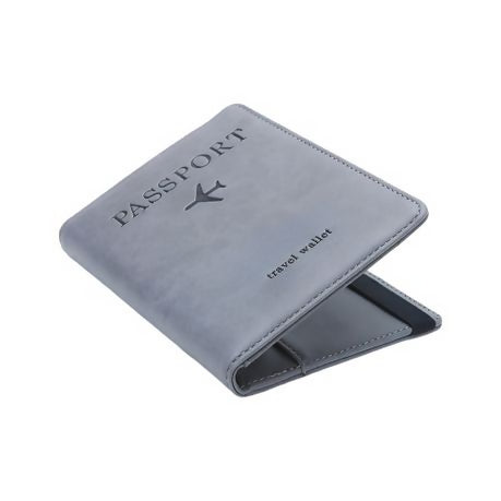 Travel Passport Holder with RFID Protection - Grey