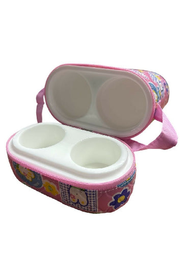 Insulated Plastic Warmer-Double Bottle-Pink