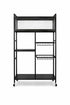 Kitchen Storage Rack with Sliding Door - Black Metal, on Wheels