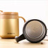 500ml Stainless Steel Thermos Coffee Mug with Handle-Gold