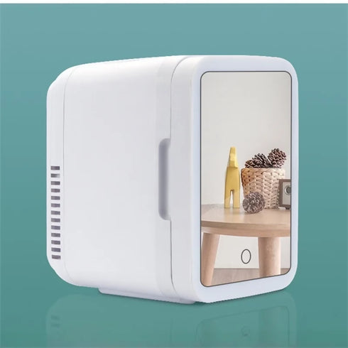 Mini Car Fridge Cooler Heater Portable Car Fridges Mirror Makeup Dual Use DC12V