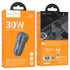 Dual Port High Power aluminum alloy mini car Charger 30W - Z57A
