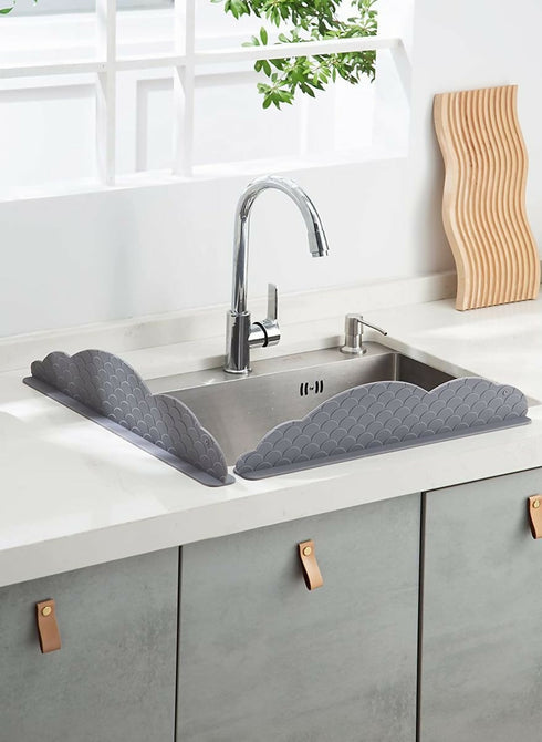 Cloud Silicone Splash Guard for Kitchen Sink-grey