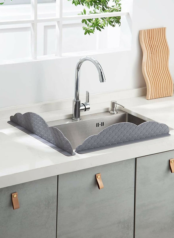 Cloud Silicone Splash Guard for Kitchen Sink-grey