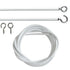 Curtain Wire Set with Rods and Hooks, White, 5 Meter