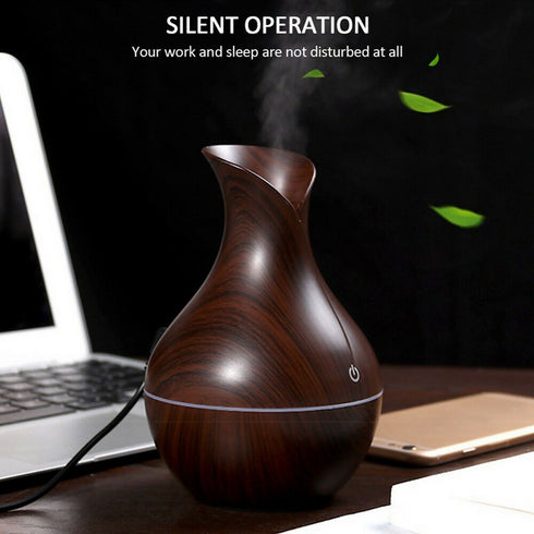 Ultrasonic Aroma Humidifier with Colour Changing LED - Brown
