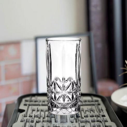 340ml Diamond High Ball Glasses Eco-Friendly Food Safe Dishwasher Safe 6-pcs