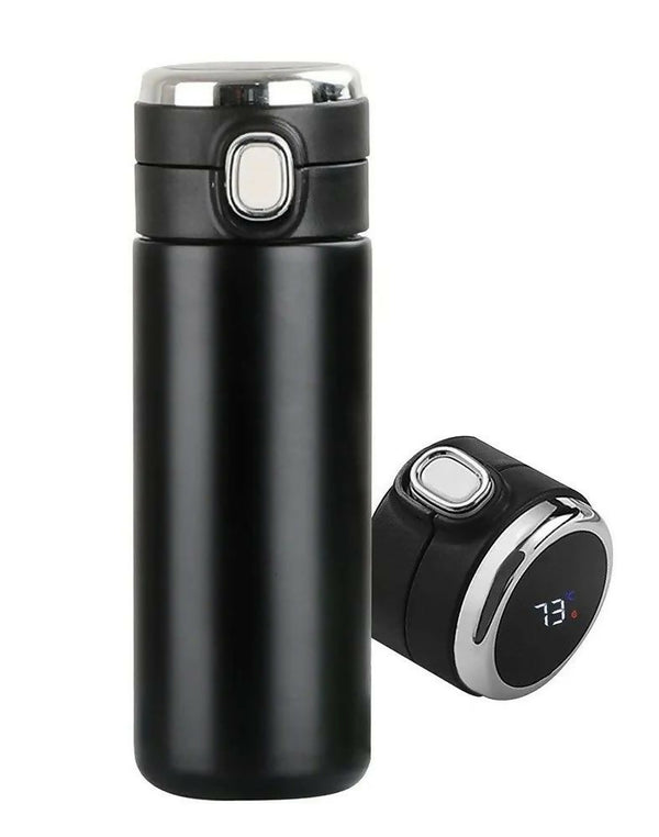 420ml Stainless Steel Peas Vacuum Cup Flask With LED Display - Black