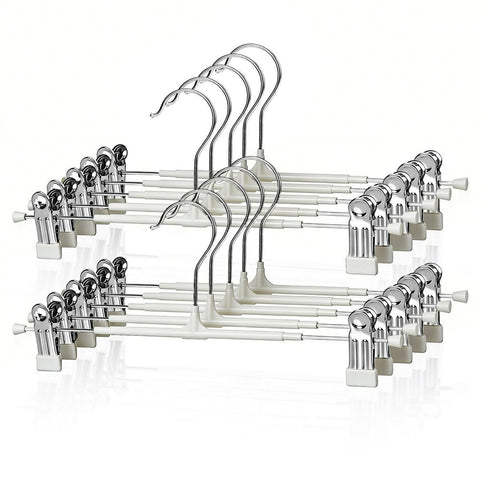 10 Pack Pants Hangers Metal Clip Hanger Adjustable Non Slip Strong Grip