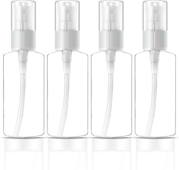 5 Pack Fine Mist Clear Spray Bottles 100ml With Pump Spray Cap