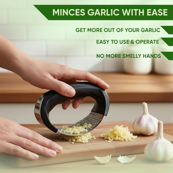 Garlic Press Mincer Ginger Crusher Peeler Squeezer