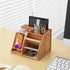 Wooden Desk Organizer with Phone Docking Station