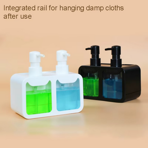 2in1 Multifunctional Soap Dispenser Kitchen Sink Caddy Hand Soap Bottle Dish Soap Bottle Sponge Holder Brush Holder
