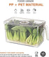 2 Pack Plastic Food Storage Produce Containers with Lid for Fridge - Transparent