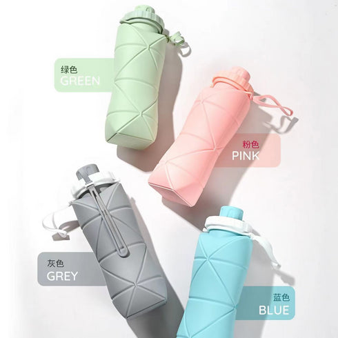 600ml Silicone Foldable Water Bottle