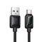 Mundo 1.2m 3A USB to Type-C Charging Data Cable with LED(Black)