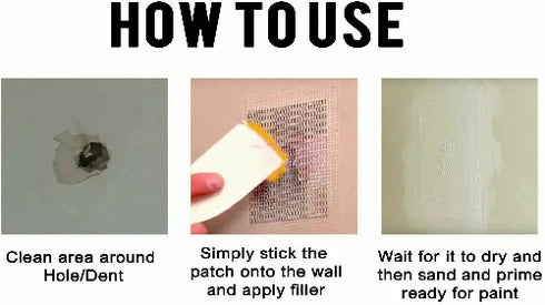 WALL PATCH STICK MESH REPAIR DAMAGED WALLS CEILING PLASTERING EDGE