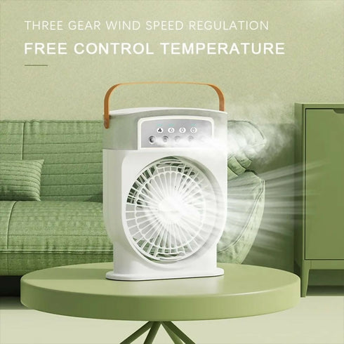 Portable Rechargeable Air Conditioner Fan, Mini Evaporative Air Cooler - White