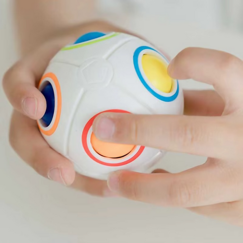 Custom Logo Intellectual Development Educational Sensory Toys Magic Rainbow Football Fidget Cube for Kids Unisex