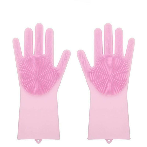 multi-functional silicone Dish Washing Gloves - Pink