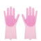 multi-functional silicone Dish Washing Gloves - Pink