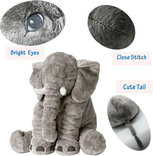 Soft Elephant Plush Toy - Grey