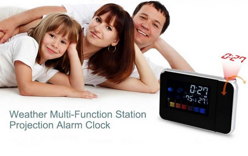 Digital LCD Alarm Clock Weather Station Projection Calenda